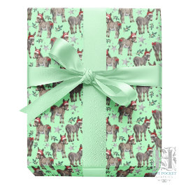 Donkeys Christmas Gift Wrapping Paper - Green Geschenkpapier