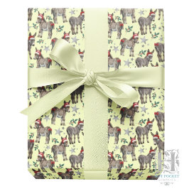 Donkeys Christmas Gift Wrapping Paper - Yellow Geschenkpapier