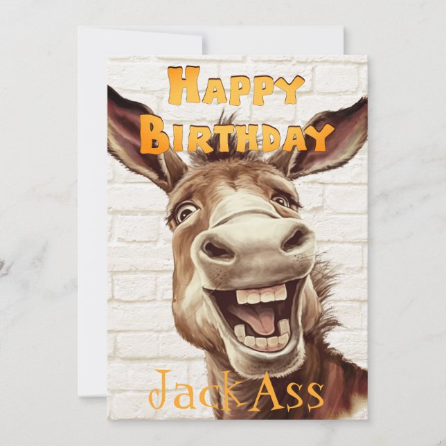 Donkey's Funny Birthday Feiertagskarte (Vorderseite)