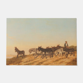 Donkeys in Südfrankreich (von Eugène Burnand) Fußmatte