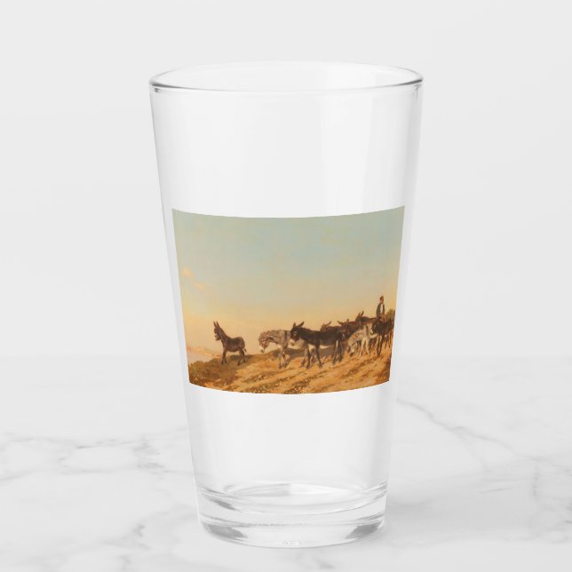 Donkeys in Südfrankreich (von Eugène Burnand) Glas (Vorderseite)