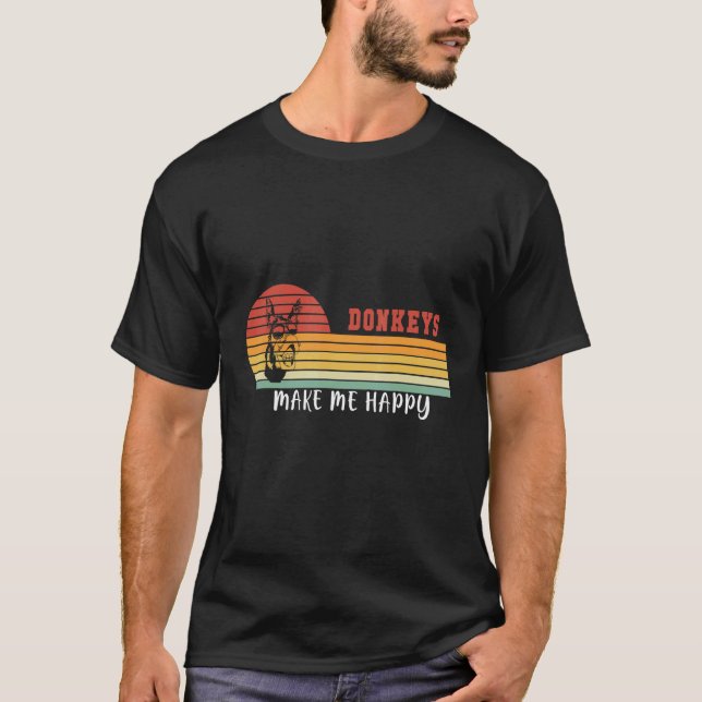 Donkeys machen mich glücklich Donkey T-Shirt (Vorderseite)