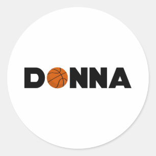 Donna Basketball Runder Aufkleber
