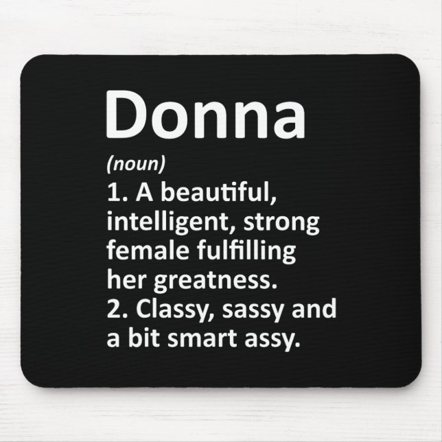 Donna Definition Personalisiert Name Funny Christm Mousepad (Vorne)
