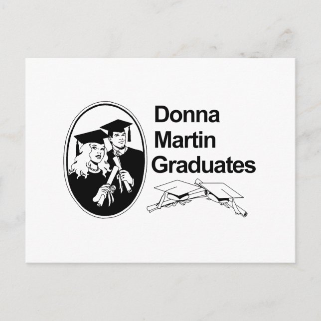DONNA MARTIN GRADUATES ANKÜNDIGUNGSPOSTKARTE (Vorderseite)