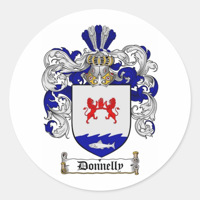 DONNELLY-FAMILIENWAPPEN - GONNELLENSCHEIN VON WAFF RUNDER AUFKLEBER (Vorderseite)