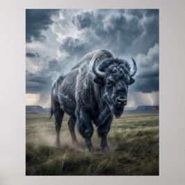 Donner Bison Sturm Prärie Poster