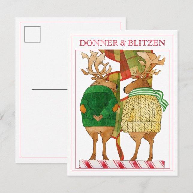 DONNER BLITZEN Postkarte (Vorne/Hinten)