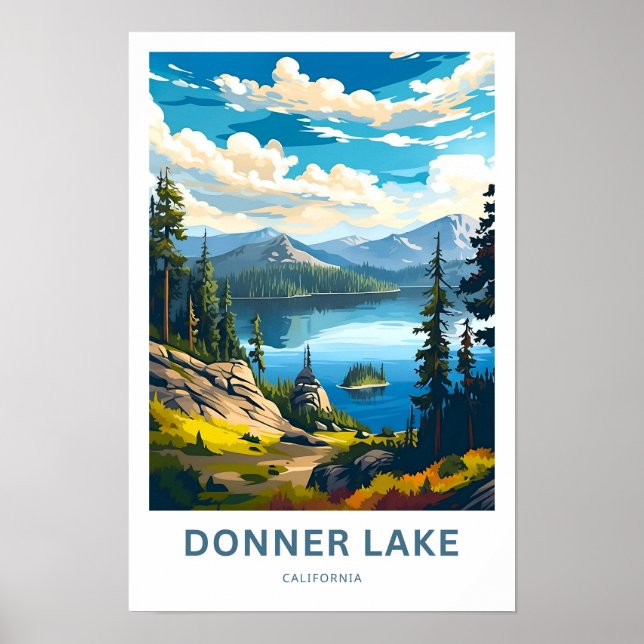 Donner Lake California Travel Print Poster (Vorne)