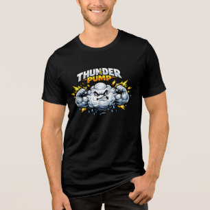Donner Pumpen Sturm Maskottchen – Wütendes Wolken Tri-Blend Shirt