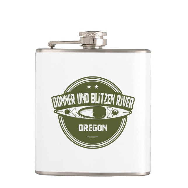 Donner und Blitzen Fluss Oregon Kayaking Flachmann (Vorderseite)