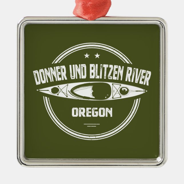 Donner und Blitzen Fluss Oregon Kayaking Ornament Aus Metall (Vorne)