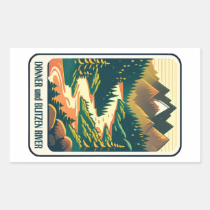 Donner und Blitzen River Colors Rechteckiger Aufkleber