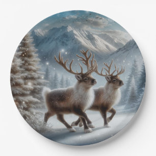 Donner und Blitzen Weihnachten Pappteller