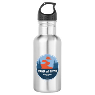 Donner und Blitzen Wild und Landschaftlicher Fluss Edelstahlflasche