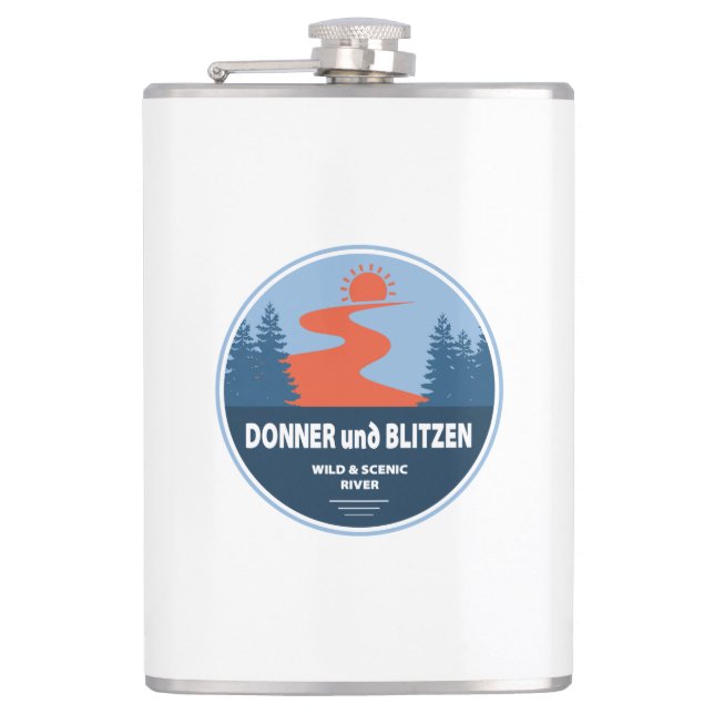 Donner und Blitzen Wild und Landschaftlicher Fluss Flachmann (Vorderseite)