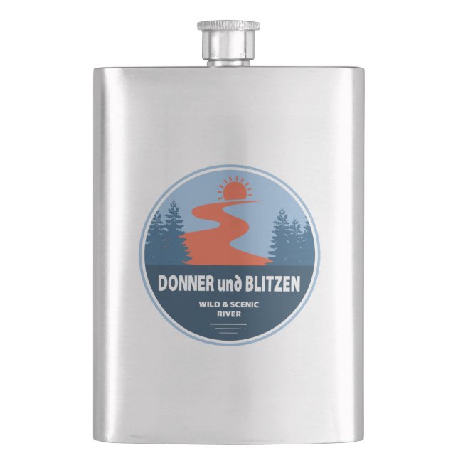 Donner und Blitzen Wild und Landschaftlicher Fluss Flachmann (Vorderseite)