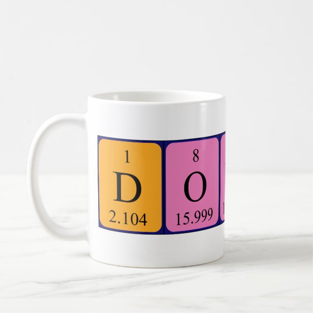 Donner une tasse de nom de table périodique (Gauche)