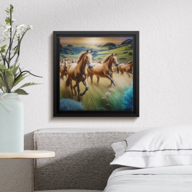 Donnerhasen: Eine Herde von Pferden in Bewegung Poster (Von Creator hochgeladen)