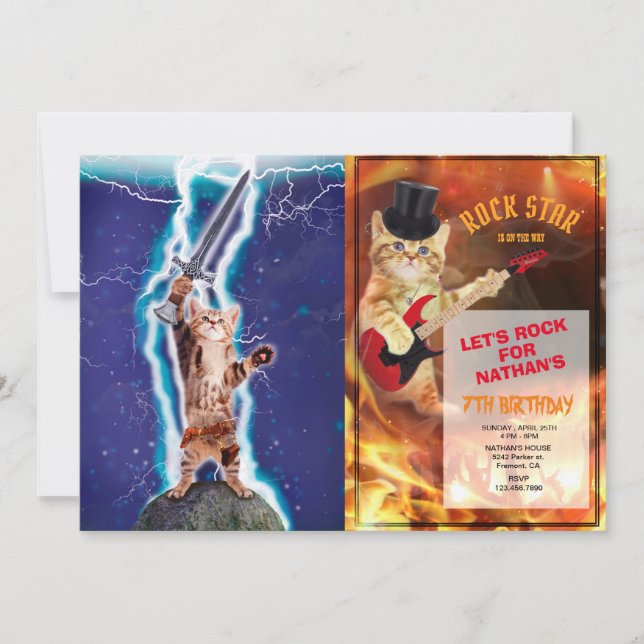 Donnerkatze Einladung (Vorderseite)