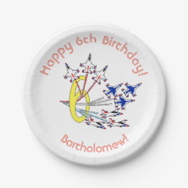 Donnervögel 6. Geburtstag Papierplatte Pappteller