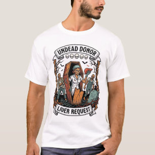 Donneur d'organe zombie gravure vintage T-shirt bl