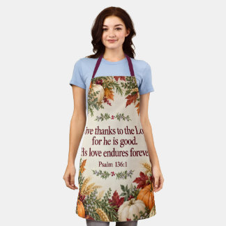 Donnez grâce * Psaume 136:1 Tablier de Thanksgivin