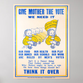 "Donnez le vote à Mère" - Poster vintage