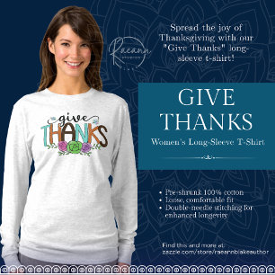 "Donnez Merci" T-shirt à manches longues Thanksgiv