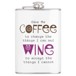 Donnez-moi le flacon de café et de vin
