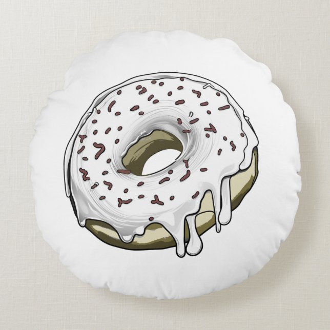 Donnut Rundes Kissen (Vorderseite)
