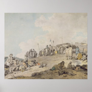 Donnybrook angemessen, 1782 (Stift, Tinte und w/c Poster