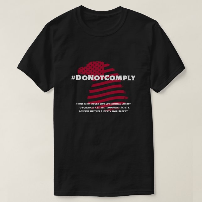 #DONOTCOMPLY T-SHIRT POUR LES HOMMES ET LES FEMMES (Design devant)
