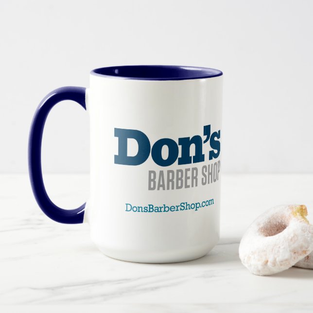 Don's Barber Shop - Mug de café bleu (Avec donut)