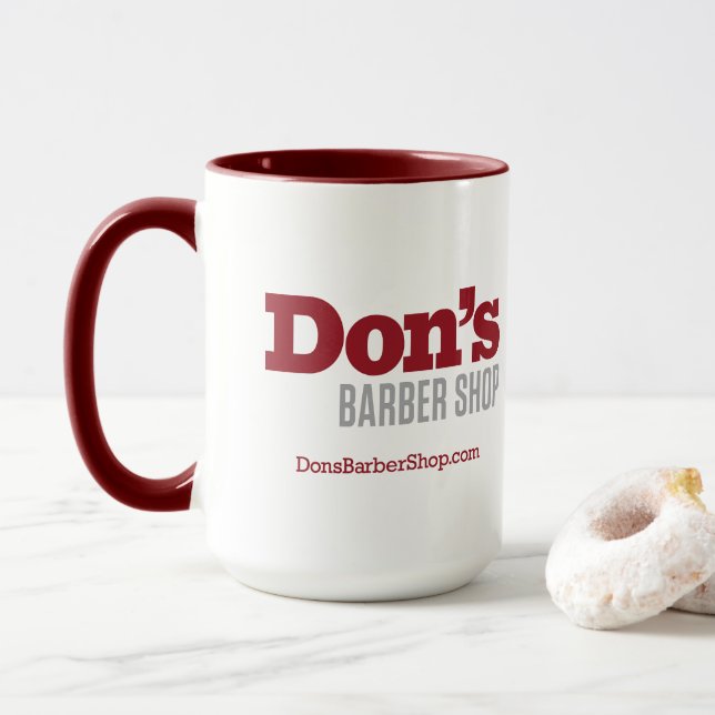 Don's Barber Shop - Red Logo Coffee Tasse (Mit Donut)