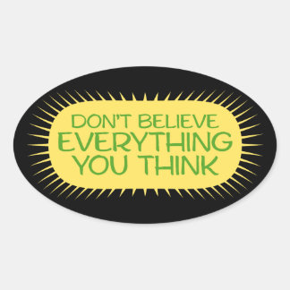 Don't Believe Everything You Think Mindful Wisdom  Ovaler Aufkleber