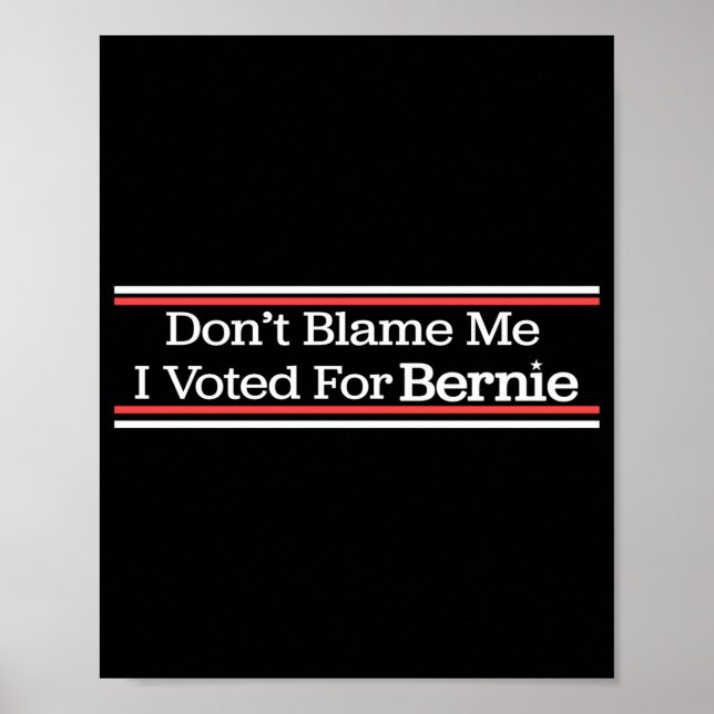 Dont Blame Me I Voted For Bernie Sanders  Poster (Vorne)