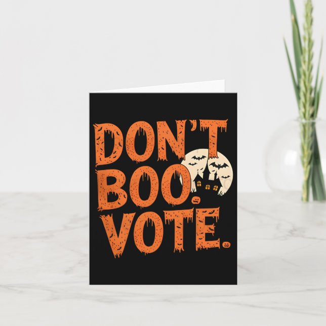 Don't Boo Vote Halloween Kostümjungen Männer Kinde Karte (Vorderseite)