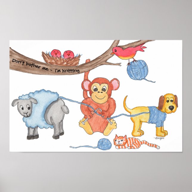 Don't Bother Me - I'm Knitting Poster (Vorne)