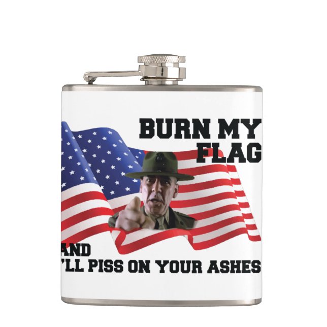 Don't burn my flag flachmann (Vorderseite)