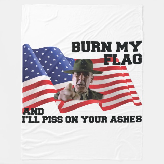 Don't burn my flag  fleecedecke (Vorderseite)