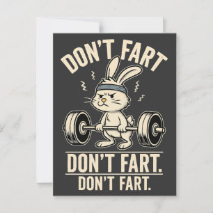 🏋️ ♂️ Don't Furz Bunny - Funny Gym Spaß Postkarte