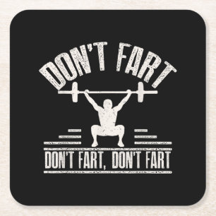 Dont Furz Funny Ness Gym Workout Weight Squash Rechteckiger Pappuntersetzer