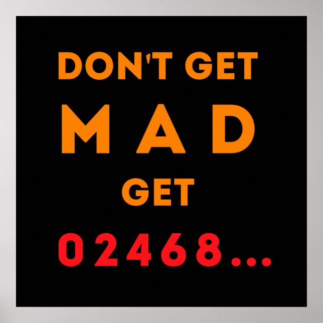 Don't get Mad, get Even Poster (Vorne)