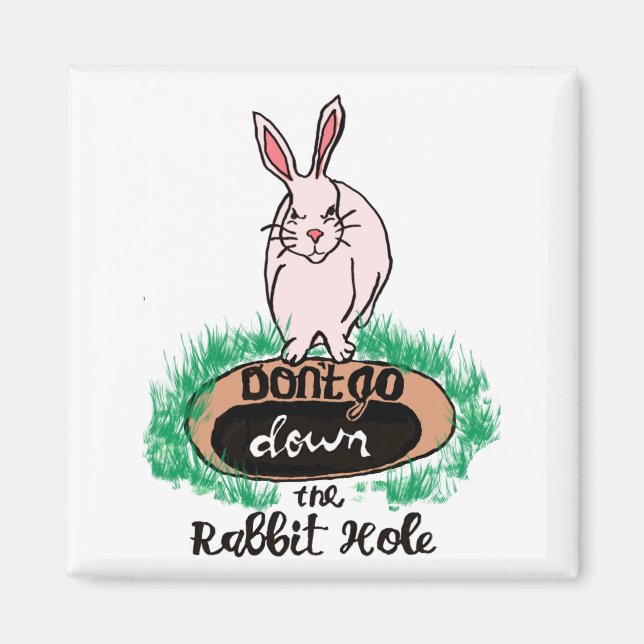 Dont Go Down The Rabbit Hole Womens Red  Magnet (Vorne)