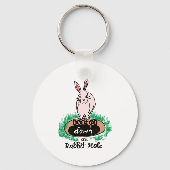 Dont Go Down The Rabbit Hole Womens Red  Schlüsselanhänger (Vorderseite)