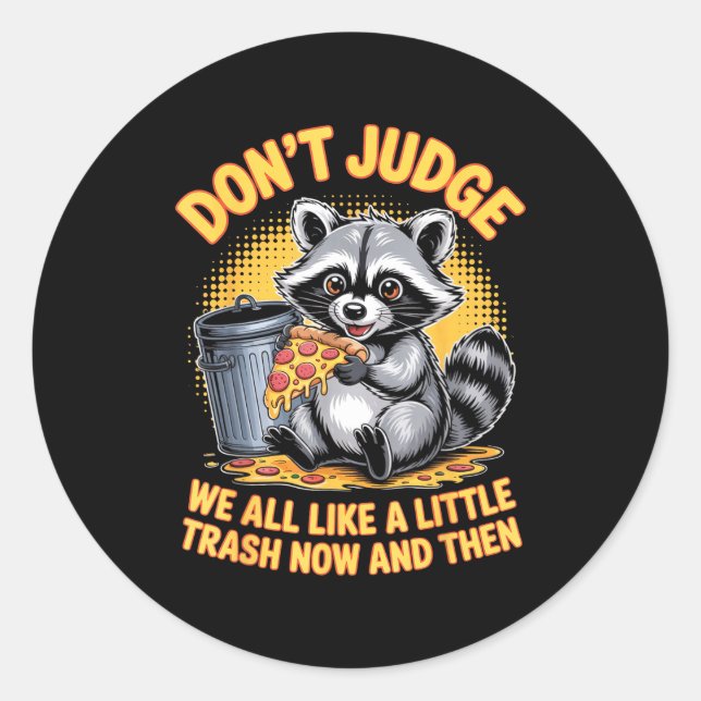 Don't Judge Raccoon Lover Trashed Racoon Animal Ra Runder Aufkleber (Vorderseite)