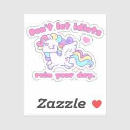 Dont Lass Idiots Funny Unicorn Aufkleber