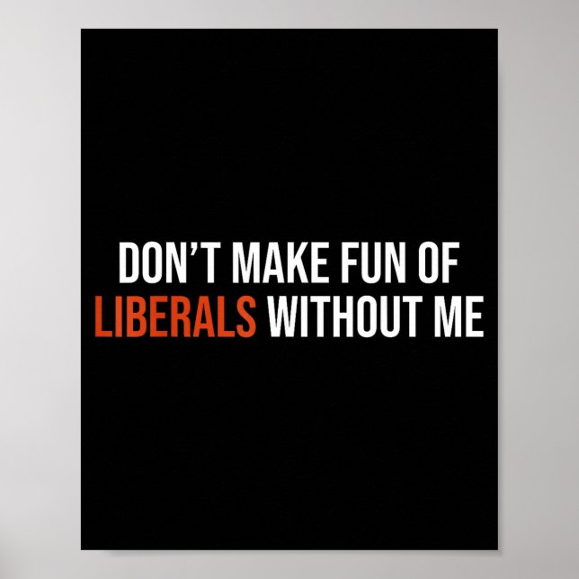 Don't Make Fun Of Liberals Without Me  Poster (Vorne)