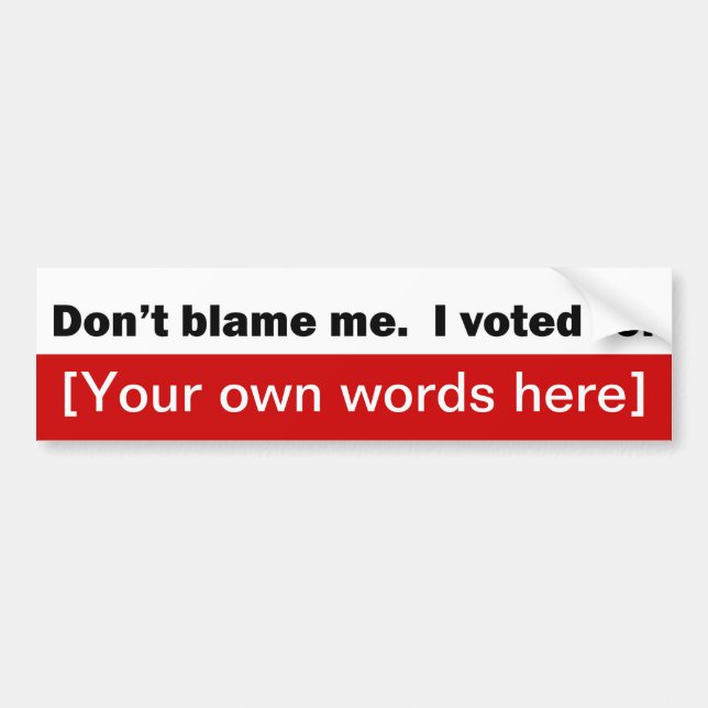 Dont-me-i-vote-Vorlage Autoaufkleber (Vorne)